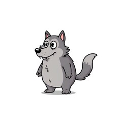 Obraz premium Chubby Cartoon Wolf