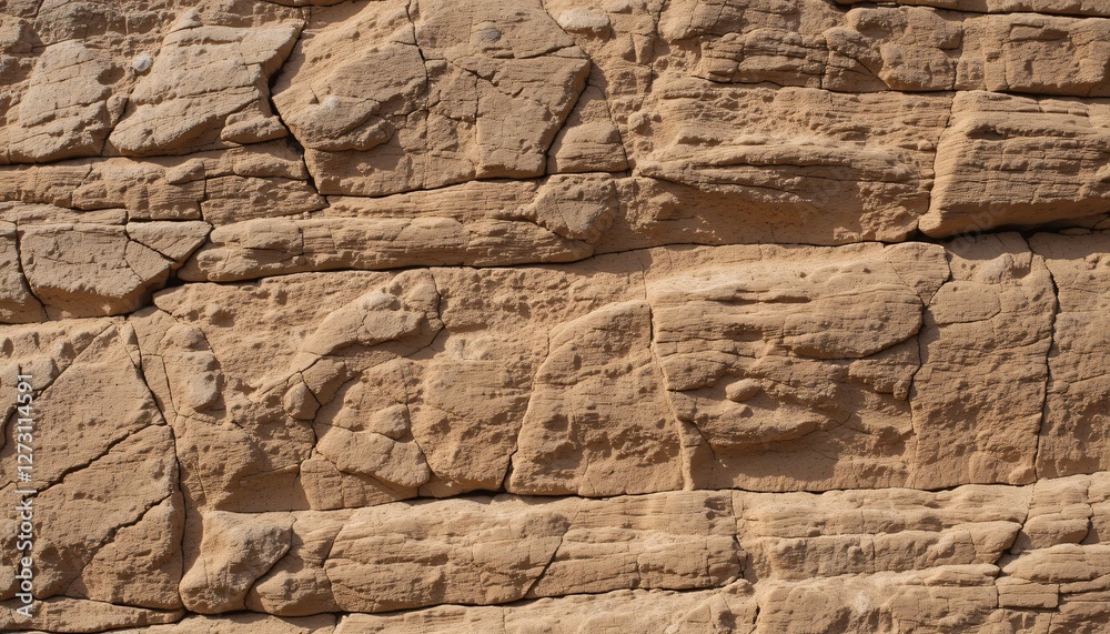 Poster textured rock surface. natural stone with cracks. grooves and layered sedimentary rock. earthy tones