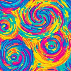 Seamless Colorful Abstract Swirls Create Dynamic and Energetic Visual Symphony