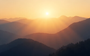 Obraz premium Towering mountains in the morning