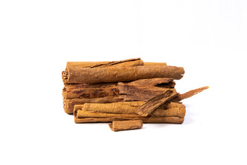 cinnamon food tasty ingredients isolated on white 