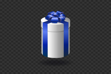 Gift box for the holidays, beautiful ribbon and bow. Vector illustration