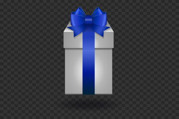 Gift box for the holidays, beautiful ribbon and bow. Vector illustration