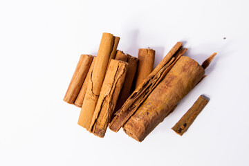 cinnamon food tasty ingredients isolated on white 