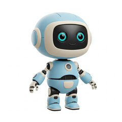 Cute Mini ai robot isolated on white background. little colorful robot on white background.