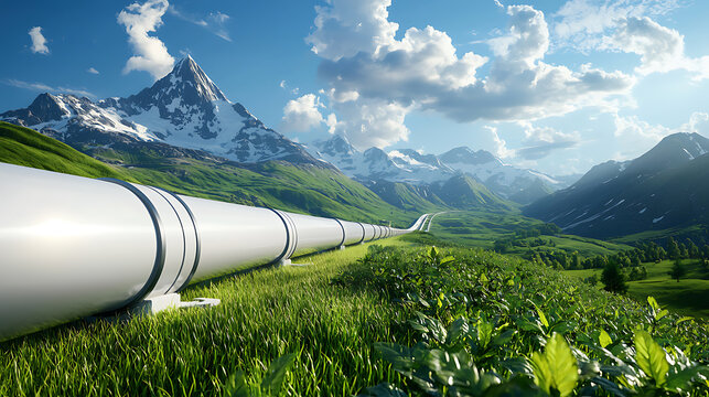 Innovative hyperloop systems transforming futuristic landscapes in scenic mountain environments captured in vibrant nature viewpoint