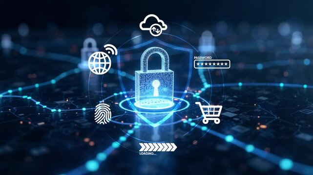 Cybersecurity cybercrime internet scam, crypto currency investment digital network technology computer virus attack risk protection, identity encryption privacy data hacking.4k.