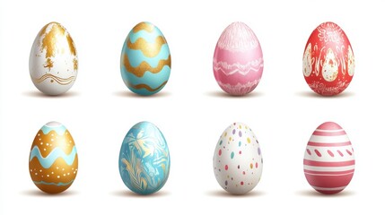 Easter eggs icons for holiday spring, seasonal traditional christianity illustration