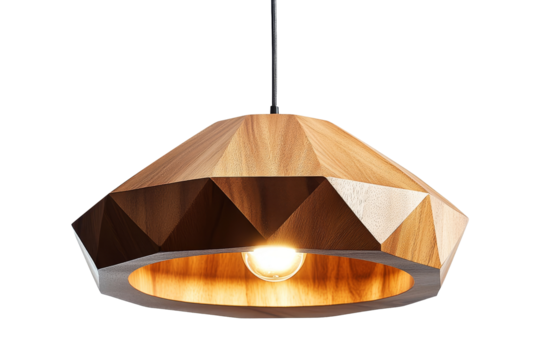 Contemporary wooden pendant light for interiors