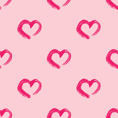 Seamless pattern with hand drawn heart doodle for decorative print, wrapping paper, greeting cards and fabric
