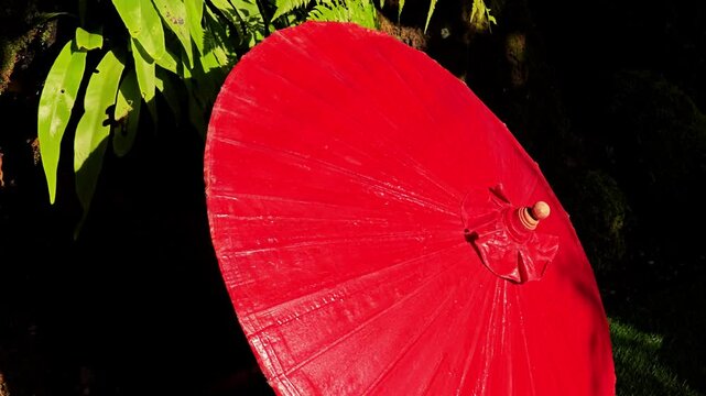 Thai Northern with red umbrella.