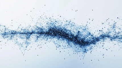 An abstract digital wave of blue particles and connected nodes forming a fluid dynamic pattern on a white background symbolizing data movement  
