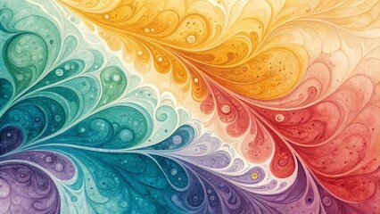 Watercolor Abstract Teal, Orange and Purple Swirls, Digital Painting, Flowing Design, Abstract Art Abstract art, digital painting