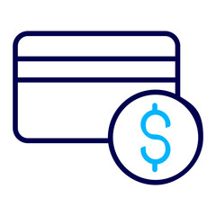 Credit Card Dollar Outline Color icon