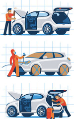 A team of professionals take care of your car at the service station. Employees clean, diagnose, repair and paint the vehicle.