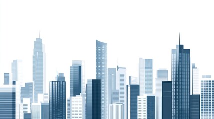 Cityscape skyline, urban buildings, modern architecture, clear sky, background, website header