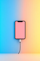 Brightly lit studio image of a smartphone being plugged into a sleek charger, emphasizing a quick