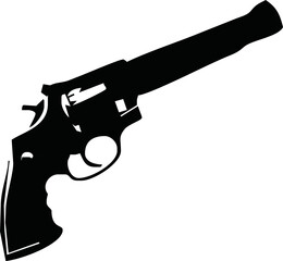 Vector illustration black and white with a shotgun isolated on white background