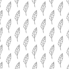 Seamless pattern with tropical leaves doodle for decorative print, wrapping paper, greeting cards, wallpaper and fabric