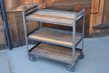 Industrial Wooden Cart - Perfect for Business
