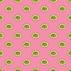 Summer seamless pattern with flowers doodle for decorative print, wrapping paper, greeting cards, wallpaper and fabric