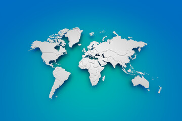 3D world map to use as a background for articles or background images.
