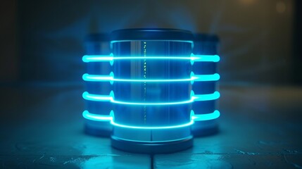 Futuristic lithium ion battery concept with high voltage charging and neon blue lightning effect