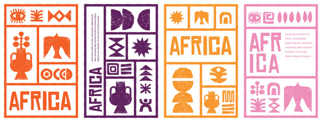 Abstract textured hand drawn design. Africa, tribal art, design, craft and pottery concept illustrations. Abstract backgrounds, frames design