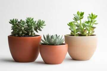 Fototapeta premium Charming Succulent Plants in Decorative Pots for Home Decor