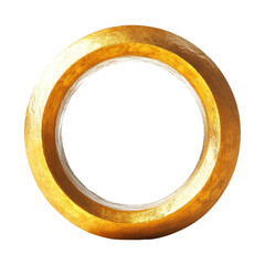 Golden circular frame studio decorative design close-up