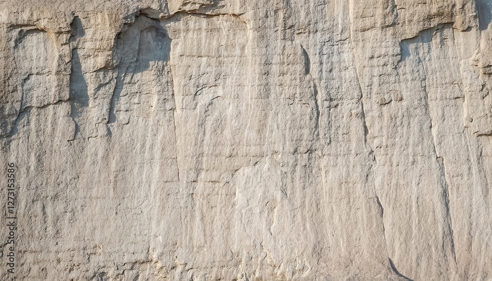 Aufkleber detailed texture of beige and light gray stone wall surface with natural horizontal lines and cracks for background design