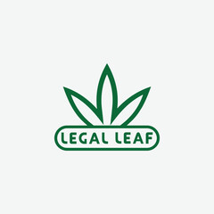 Minimalist Green Cannabis Vector Logo Design
