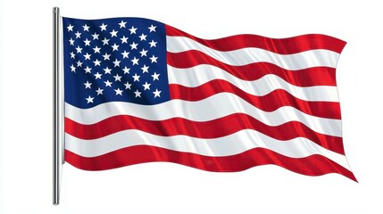 United States of America Flag Waving in the Wind Graphic Render