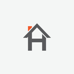 Modern Letter H Home Vector Logo Design

