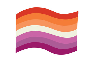 Colorful Lesbian pride flag Happy pride day LGBTQ community Pride Month Vector hand drawn doodle for posters, stickers, logo, cards