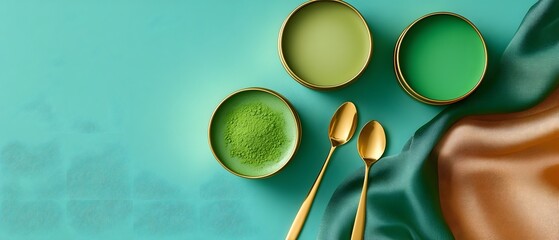 Matcha Tins Styled with Luxury Accessories for High Fashion Product Shoot