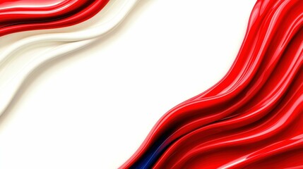 Elegant Red and White Swirl Design with Glossy Finish Creating a Sophisticated Abstract Backdrop