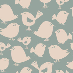 Obraz premium seamless pattern with birds and flowers