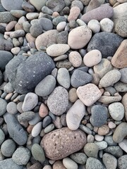 sea ​​stone, pebbles on the Black Sea coast, top view, close-up. High quality photo