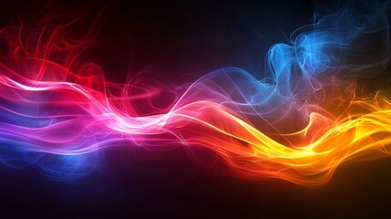 Abstract colorful smoke wave design.