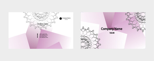 Fototapeta premium Elegant Business Card Design with Floral Patterns