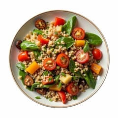 Delightful Couscous Salad with Cherry Tomatoes Spinach and Roasted Figs Healthy and Vibrant Meal