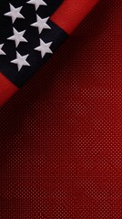 American Flag Subtle Texture Juxtaposition with Dotted Dark Red Fabric Design Patriotic Expression