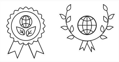 Net Zero Icons representing environmental awards and achievements.