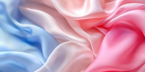 Fototapeta premium A gentle, blurred background of flowing silk fabric in pastel tones