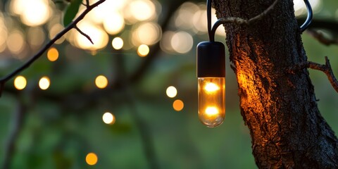 A glowing fairy light bokeh with a warm and romantic tone