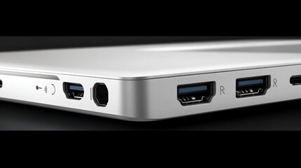 Laptop Ports Closeup, Modern Technology, Connection Details