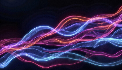 Obraz premium Dynamic abstract gradient waves with glowing lines, vibrant energy