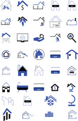 Real Estate Icon Set – Blue Version