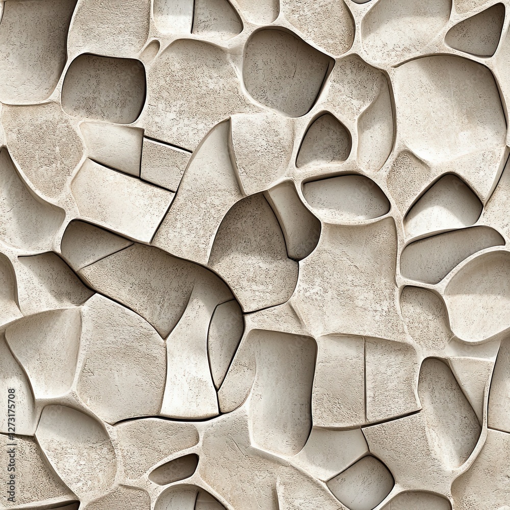 Poster stucco texture with embedded mosaic seamless pattern design for architecture
